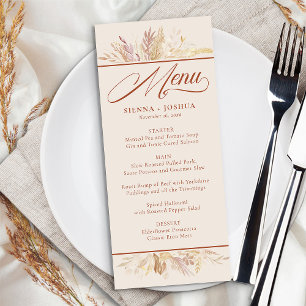 Foliage Duet Cream Terracotta Botanische bruiloft Menu