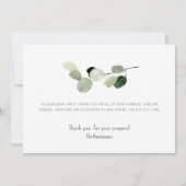 Foliage Eenvoudige begrafenis Bedankkaart (Achterkant)