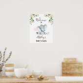Foliage Elephant Ballons Baby shower Affiche de bi (Cuisine)