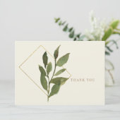 Foliage en crème simple et Merci Mariage or (Debout devant)