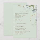 Foliage enrouillé Lumière Sage Faire-part de maria (Devant / Derrière)