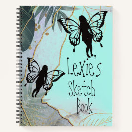 Foliage Fantasy Fairies Gepersonaliseerd schetsboe Notitieboek