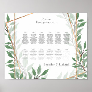 Foliage Faux, geometrisch zitplattegrond Poster