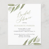 Foliage feuille BUDGET invitation à la douche nupt (Devant)