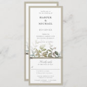 Foliage feuille invitation de mariage avec rsvp at (Devant / Derrière)