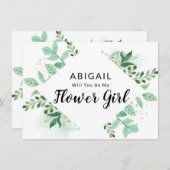 Foliage frais Carte de proposition de fille de fle (Devant / Derrière)