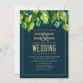 Foliage Garden Fall Leaves Greenery Modern Wedding Kaart (Voorkant)