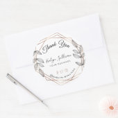 Foliage Geometric Lijst Hartelijk dank Ronde Sticker (Envelop)