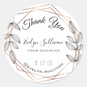 Foliage Geometric Lijst Hartelijk dank Ronde Sticker
