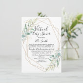 Foliage géométrique Invitation Baby shower virtuel (Debout devant)