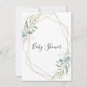 Foliage géométrique Invitation Baby shower virtuel (Dos)
