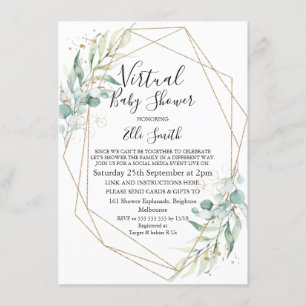 Foliage géométrique Invitation Baby shower virtuel