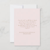 Foliage Gold Texte Blush Merci Mariage (Dos)