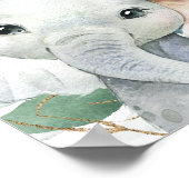 Foliage Green Gold Safari Baby shower Affiche de b (Coin)