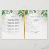 Foliage Green Photo Programme de célébration de la (Dos)