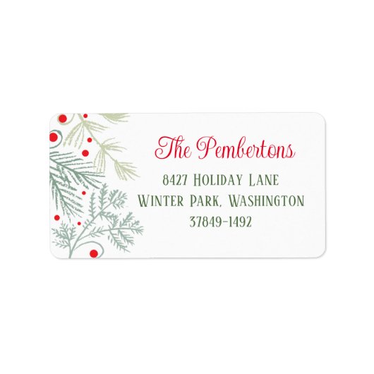 Foliage Greenery Vakantieadres Label (Voorkant)