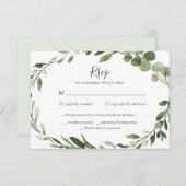 Foliage Greenery Wedding RSVP Kaart (Voorkant / Achterkant)