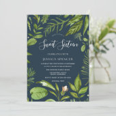 Foliage Greens Moderne Nature Douce 16 Invitation  (Debout devant)