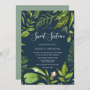 Foliage Greens Moderne Nature Douce 16 Invitation 