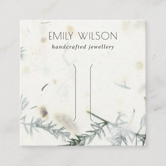 Foliage Handgemaakt papier textiel Haarklemscherm Vierkante Visitekaartje (Voorkant)