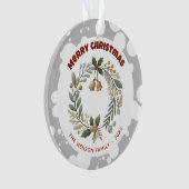 Foliage Krans Vrolijk Kerstfeest Familie Vakantie Ornament (voorkant)