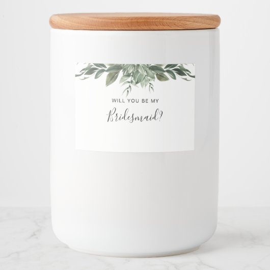 Foliage Leaf Lijst Bridesmaid Candle Label Voedselcontainer Etiket (Voorkant)