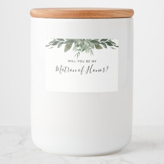 Foliage Leaf Lijst Bridesmaid Candle Label Voedselcontainer Etiket (Voorkant)
