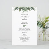 Foliage Leaf Mariage programme de cérémonie (Debout devant)