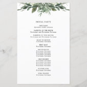 Foliage Leaf Mariage programme de cérémonie (Dos)