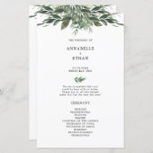 Foliage Leaf Mariage programme de cérémonie (Devant / Derrière)