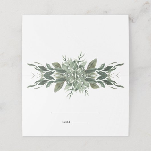 Foliage Leaf Weddenschap Place Card (Buitenkant ongevouwen)