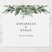 Foliage Leaf Wedding Favor Wine Label Sparkling Wijnetiket (Enkel label)