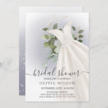 Foliage Mariage robe nuptiale douche Invitation