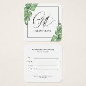 Foliage moderne Carte cadeau Simple Botanique Verd (Devant & derrière)