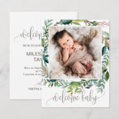 Foliage Photo Birth Announcement Kaart (Voorkant / Achterkant)
