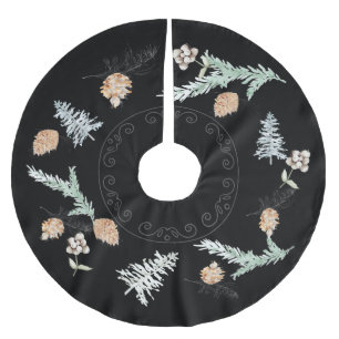 Foliage & Pine Cone Zwarte Boomrok Kerstboom Rok