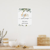 Foliage Safari Animaux Baby shower Affiche de bien (Cuisine)