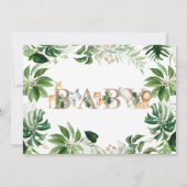 Foliage Safari Animaux Word Baby shower Invitation (Dos)