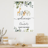 Foliage Safari Baby shower Affiche de bienvenue (Cuisine)