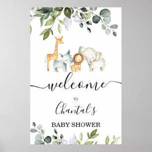 Foliage Safari Baby shower Affiche de bienvenue