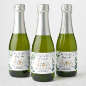 Foliage Safari Baby shower Pop It Sparkling Wijnetiket (Flessen)
