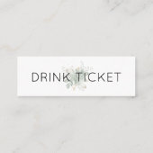 Foliage Sage Bruiloft Receptie Drinken Ticket (Achterkant)