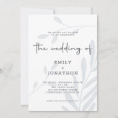 Foliage simple Dusty Blue Faire-part de mariage (Devant)