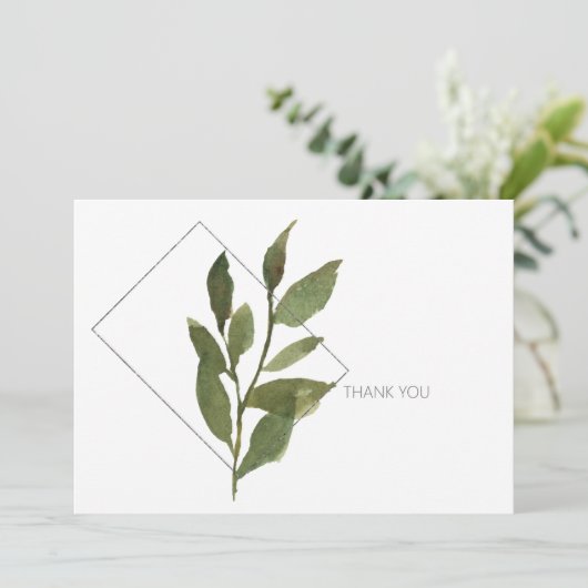Foliage simple Merci funéraire blanc et argent (Debout devant)