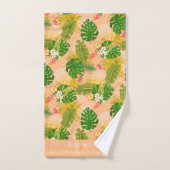 Foliage tropical Été Orange (Serviette à main)