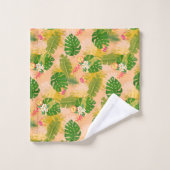 Foliage tropical Été Orange (Gant de toilette)