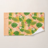 Foliage tropical Été Orange (Serviette à main)