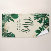 Foliage Tropical Mariage de verdure tendance Mme (Serviette de bain)
