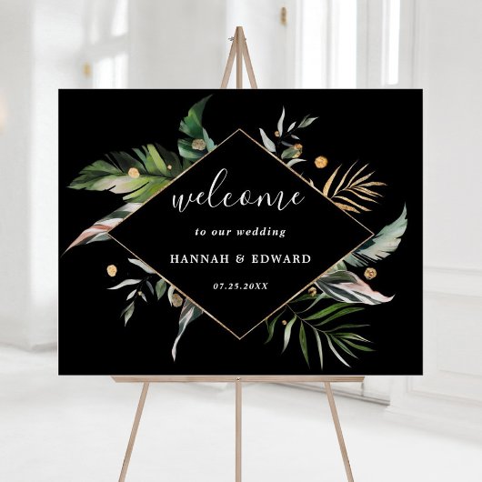 Foliage tropical sauvage Mariage Affiche de bienve