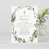 Foliage Verdure Baptême / Invitation Christening (Debout devant)
